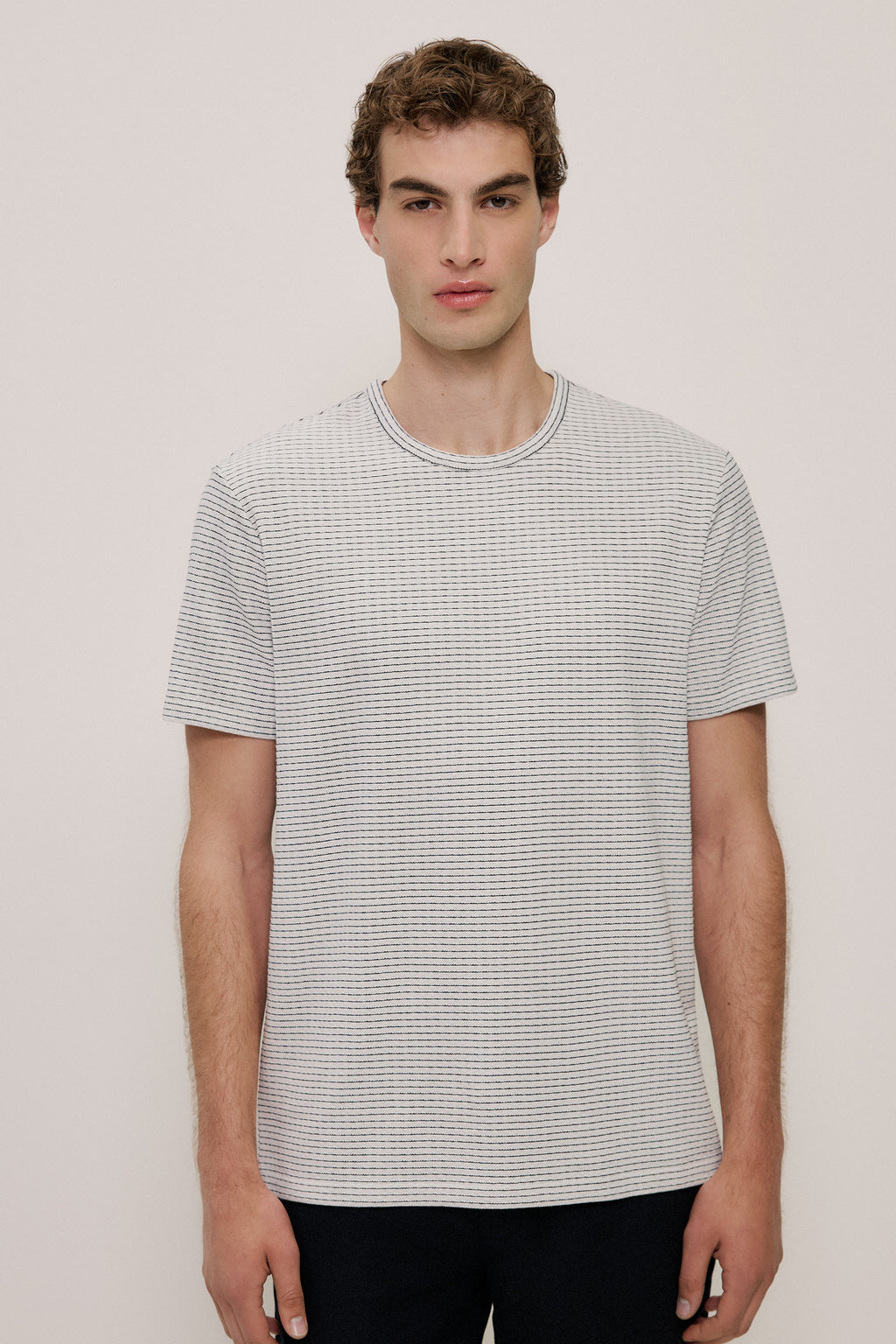 Jacquard Cotton Textured T-shirt