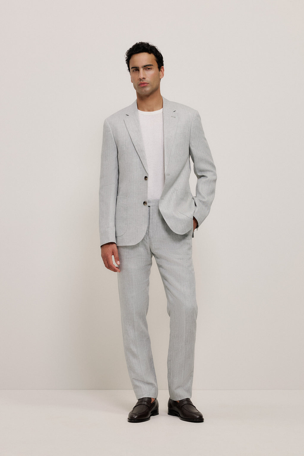 Linen Herringbone Blazer
