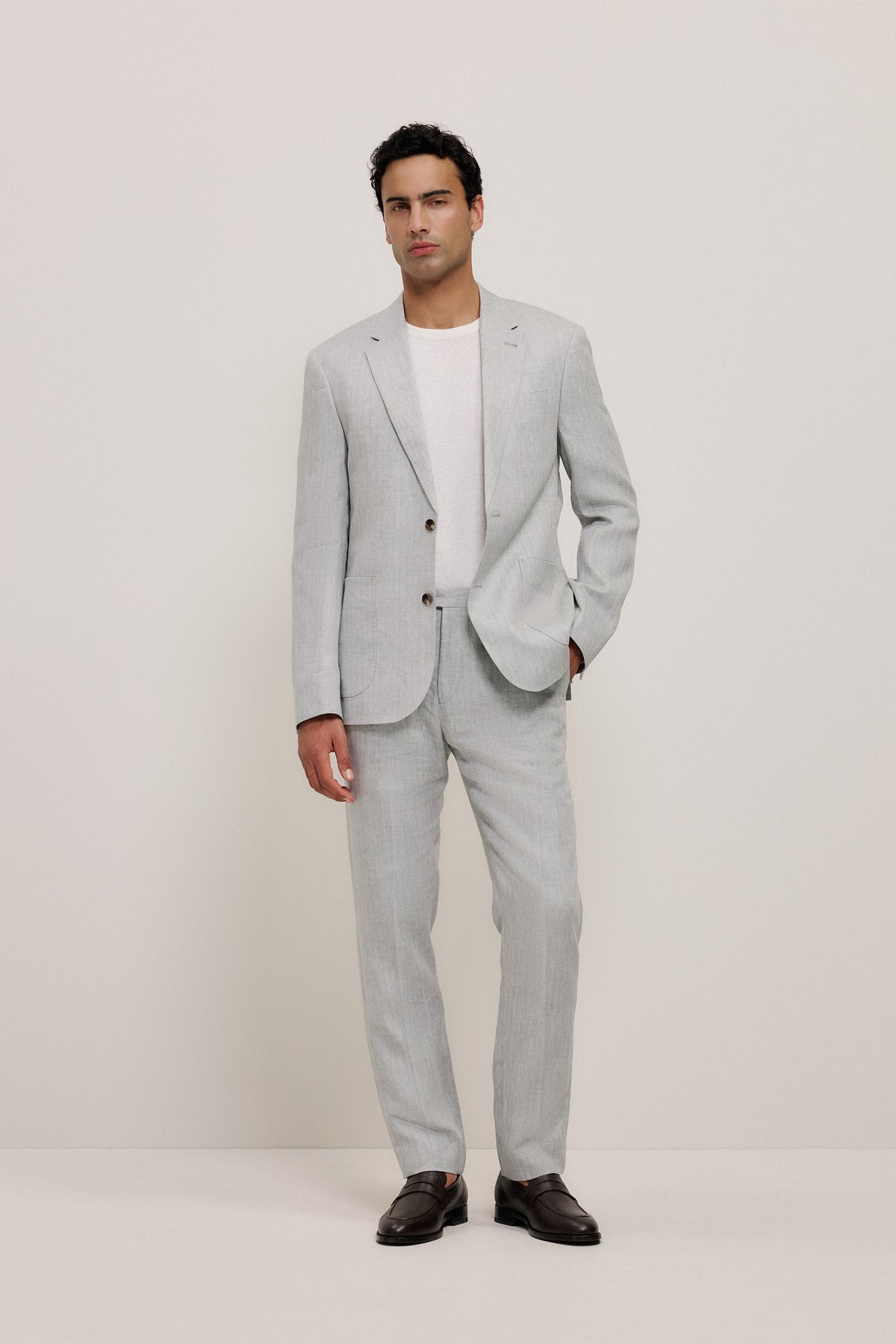 Linen Herringbone Blazer