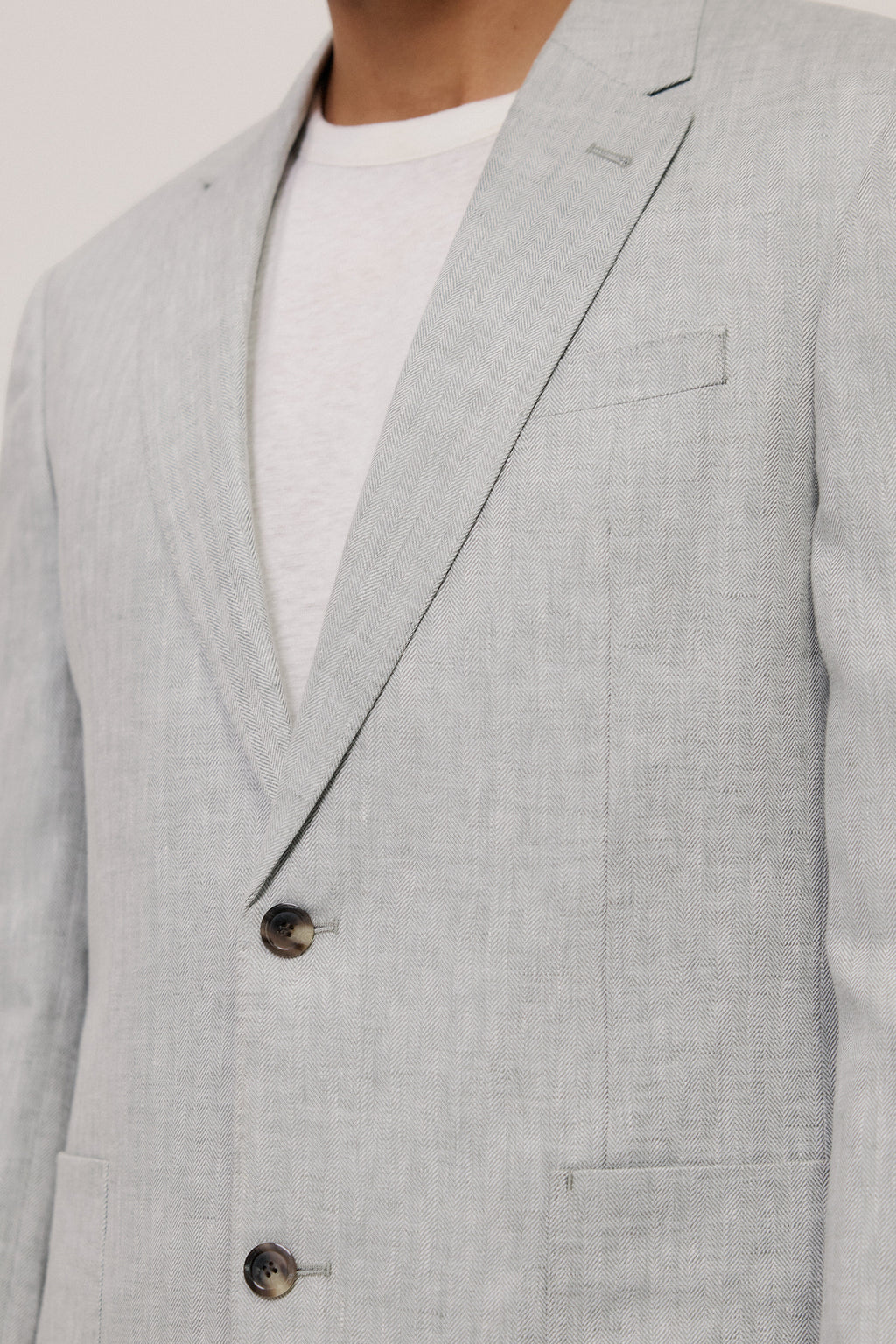 Linen Herringbone Blazer