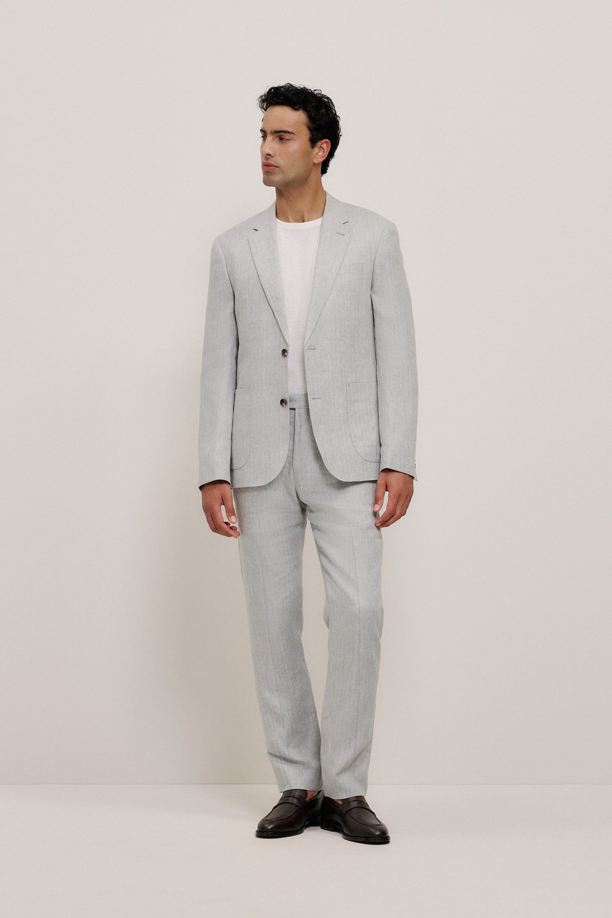Linen Herringbone Blazer