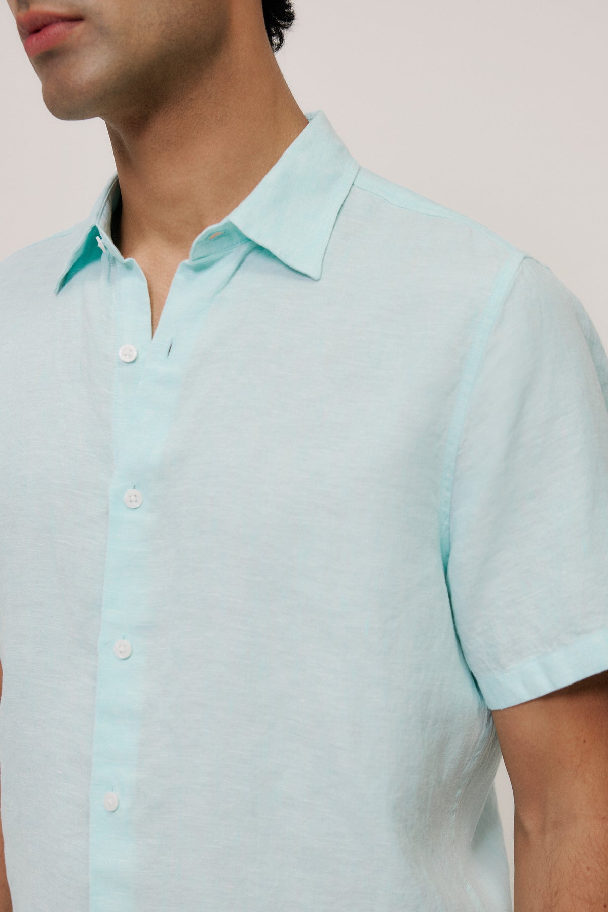 Yarn Dyed Linen Short Sleeve Shirt