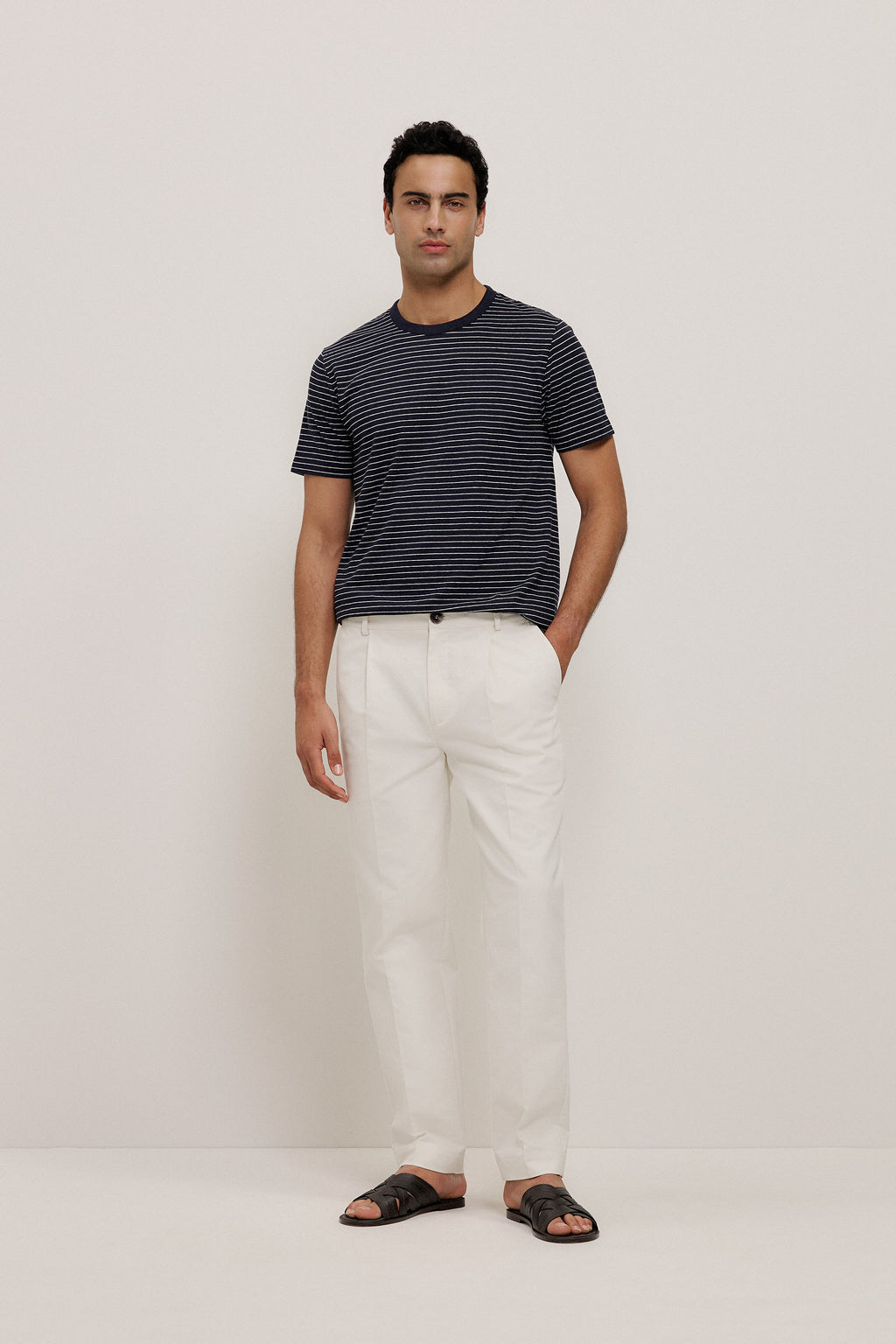 Linen Cotton Jersey Stripe T-shirt