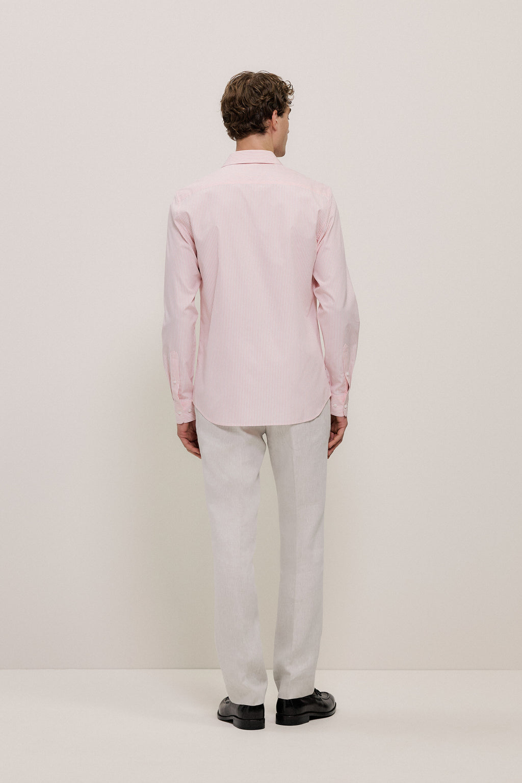 Cotton Poplin Stripe Tailored Fit Shirt