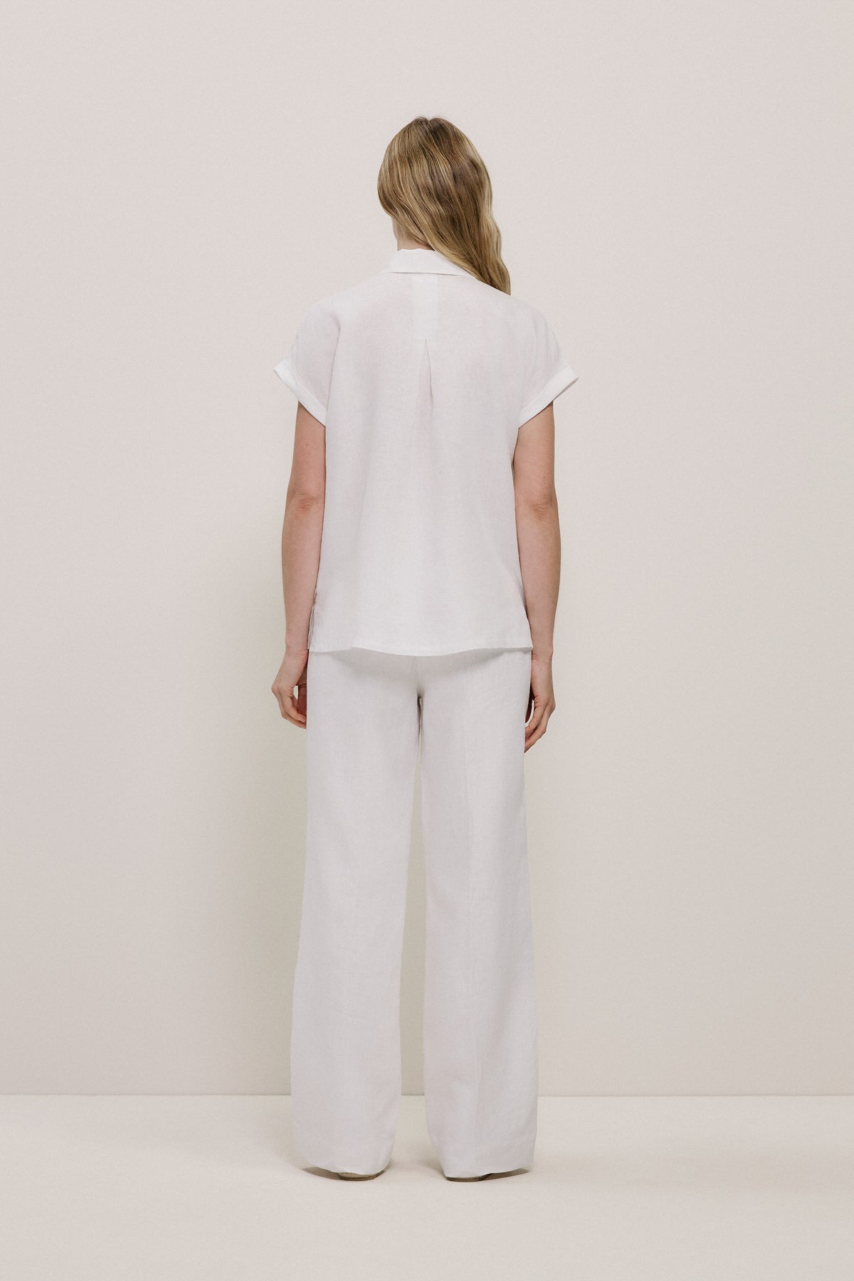 Linen Cap Sleeve Shirt