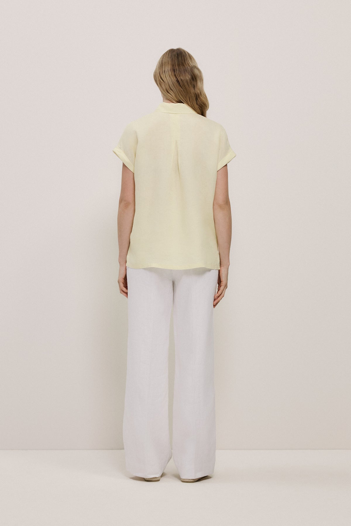 Linen Cap Sleeve Shirt