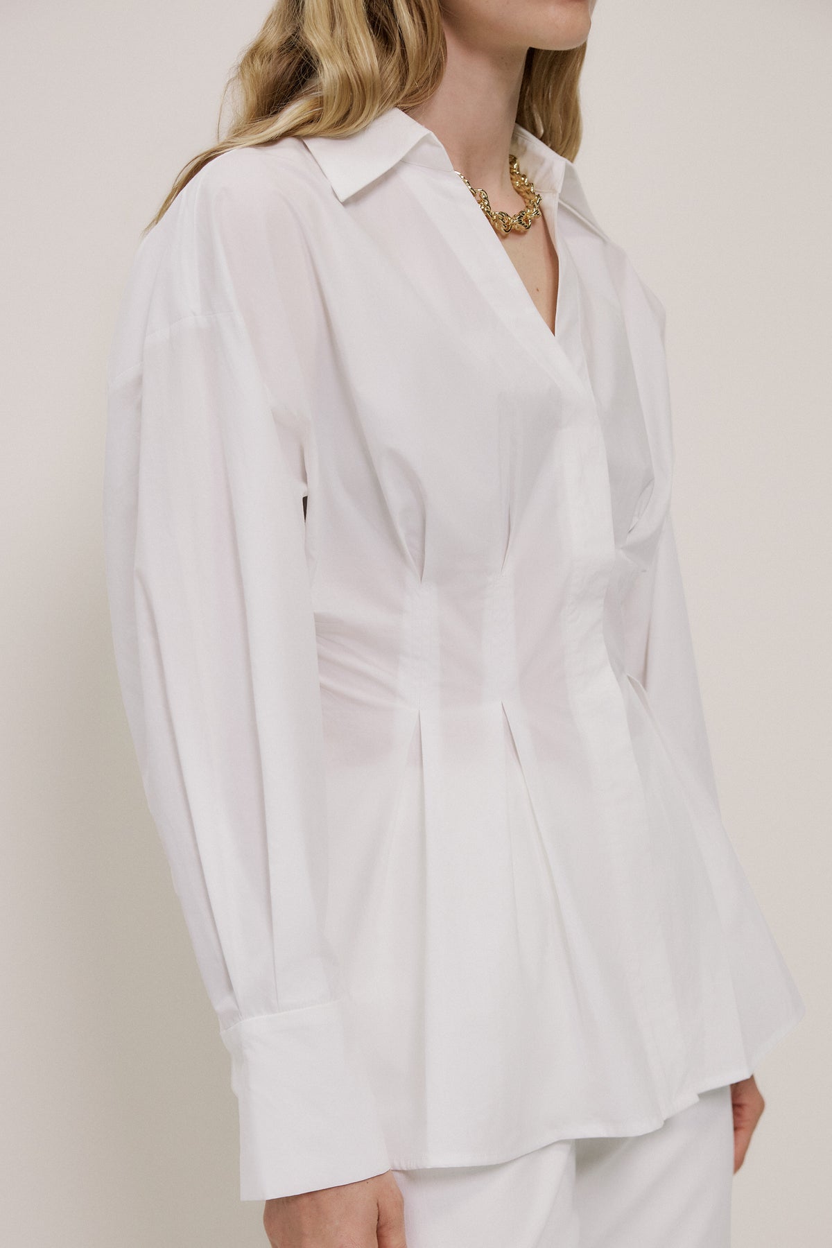 Poplin Cinched Waist Shirt