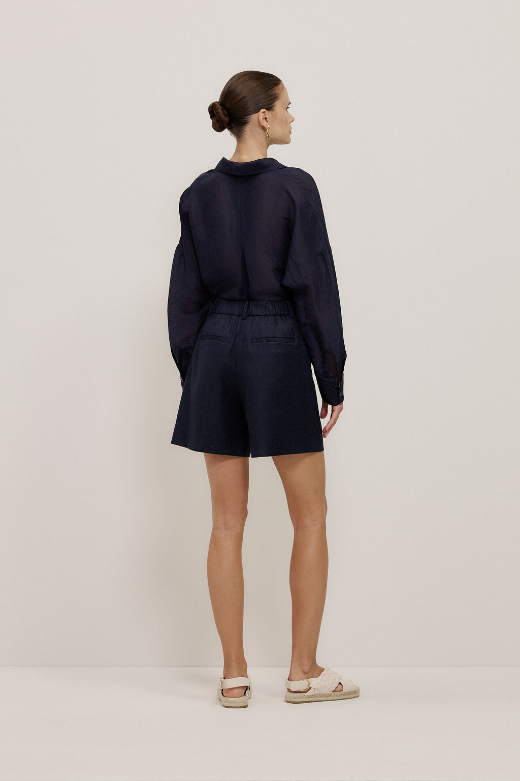 Stretch Linen Blend Short