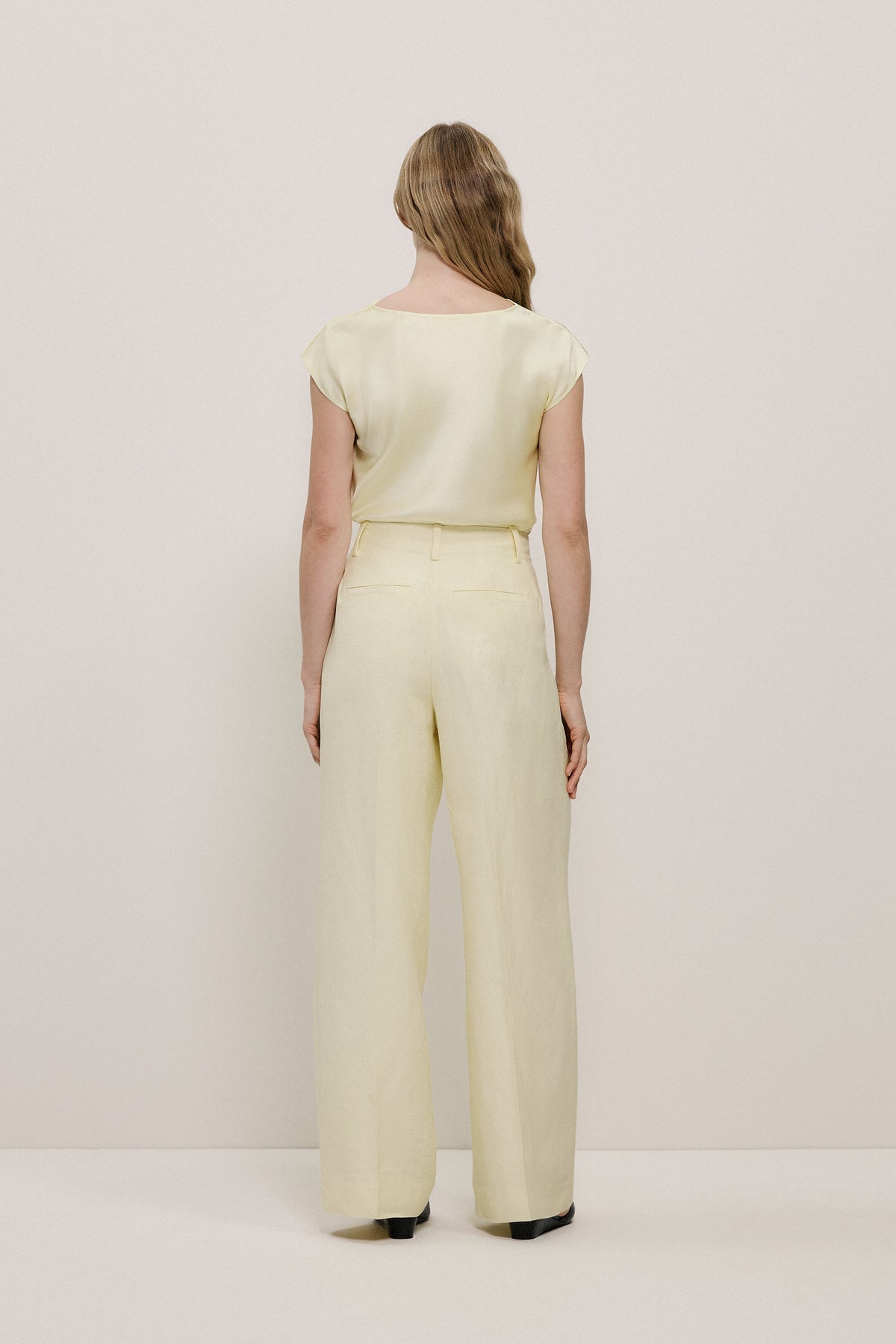 High Rise Tailored Wide Leg Pant