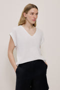 Linen Cotton V Neck T-shirt