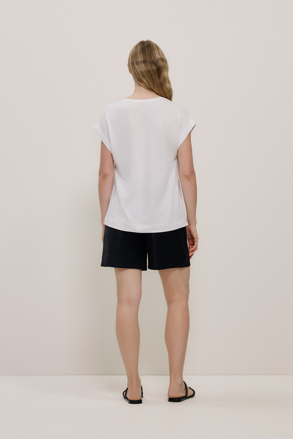 Linen Cotton V Neck T-shirt