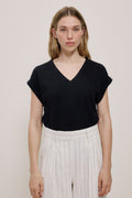 Linen Cotton V Neck T-shirt