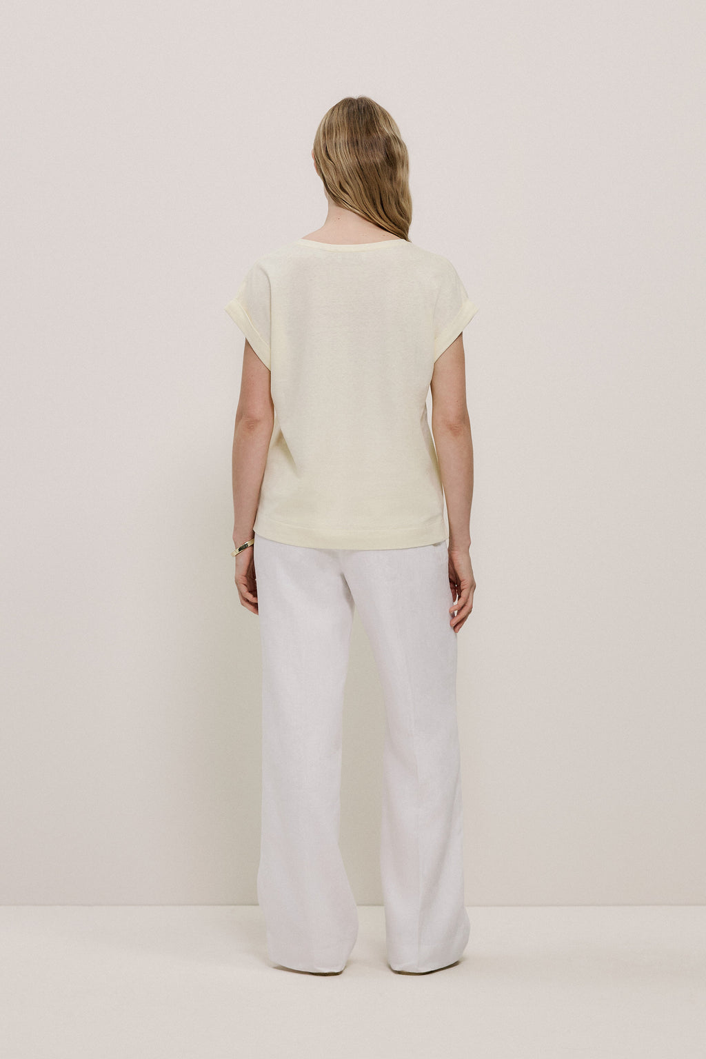 Linen Cotton V Neck T-shirt