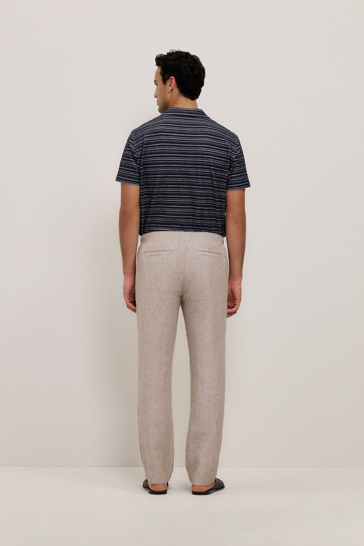 Yarn Dyed Linen Relaxed Drawcord Pant