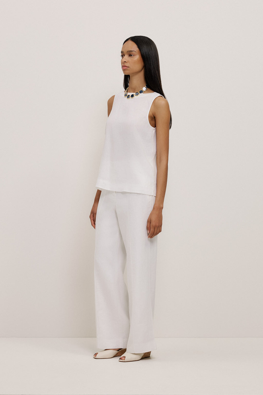 Linen Boatneck Tank