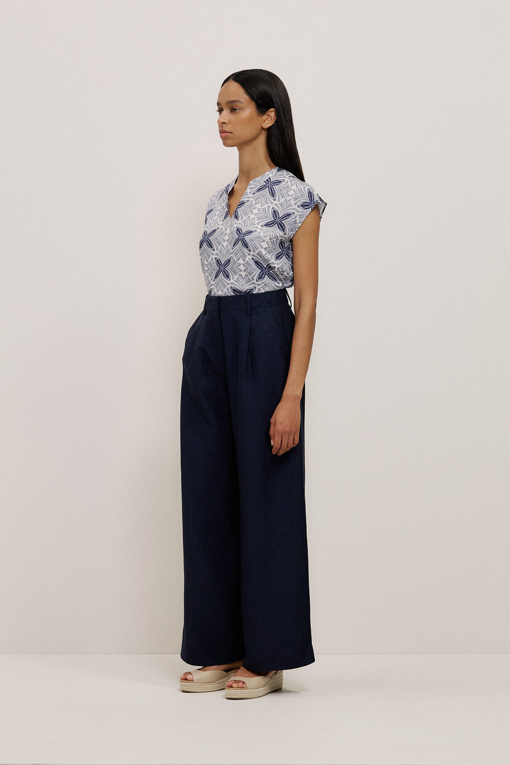 Mosaic Relaxed V Neck Top