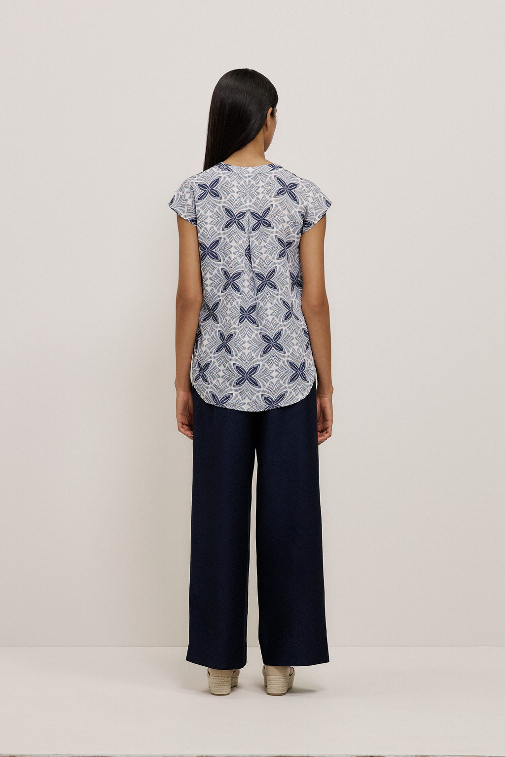 Mosaic Relaxed V Neck Top
