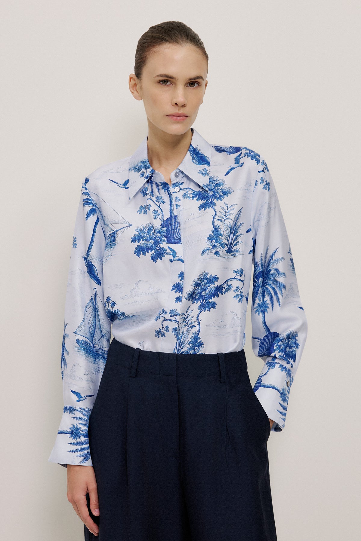 Toile Print Silk Shirt