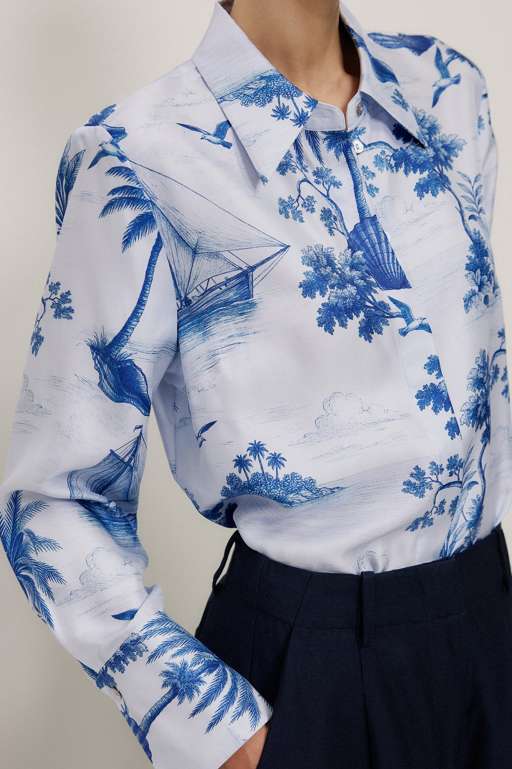 Toile Print Silk Shirt