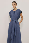 Linen Embroidered Detail Dress