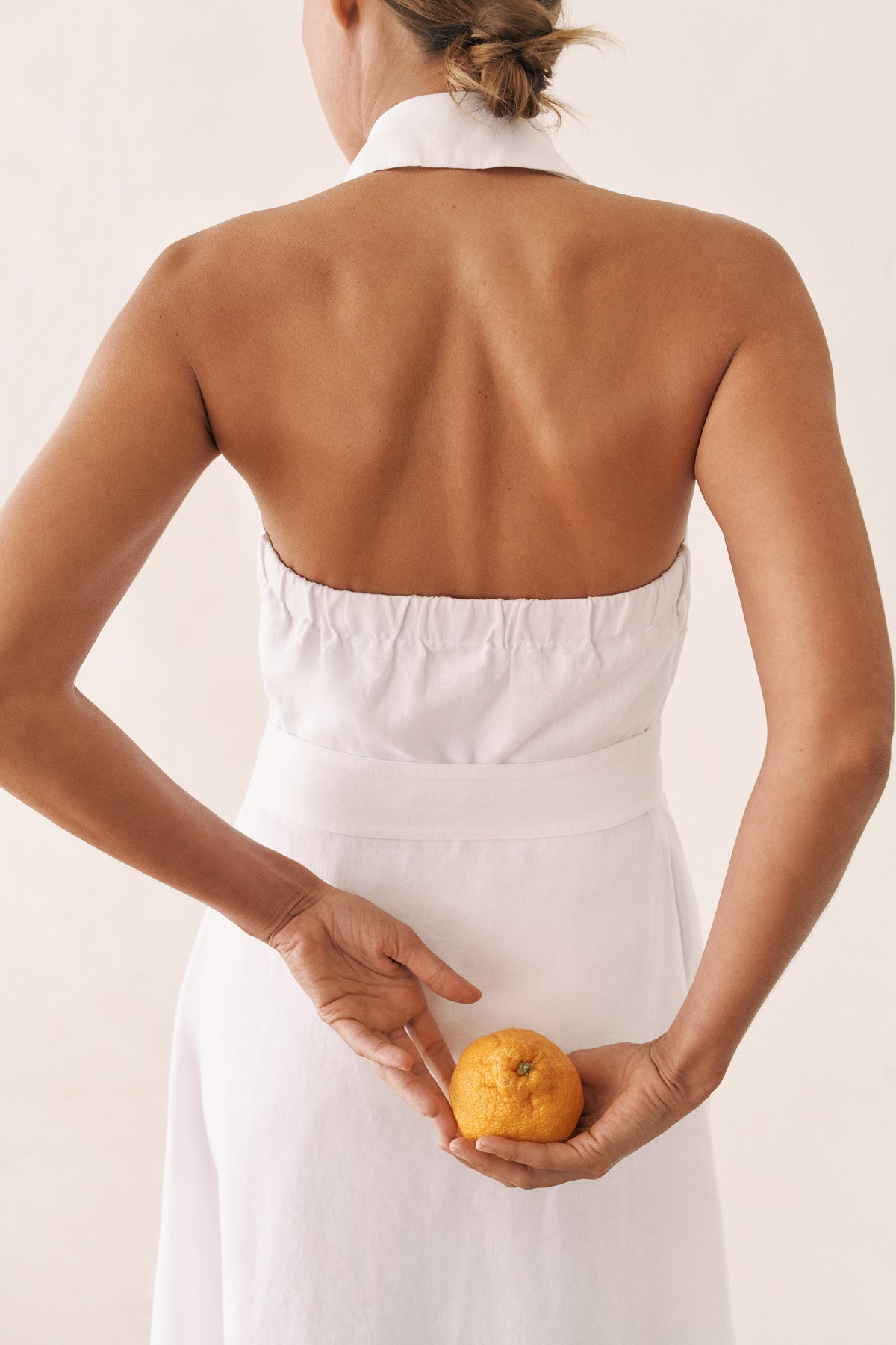 Linen Halter Shirt Dress