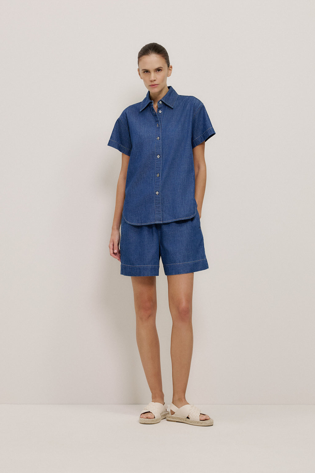 Soft Denim Drawcord Short