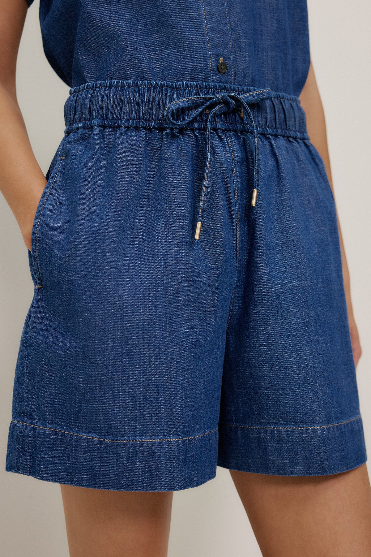 Soft Denim Drawcord Short
