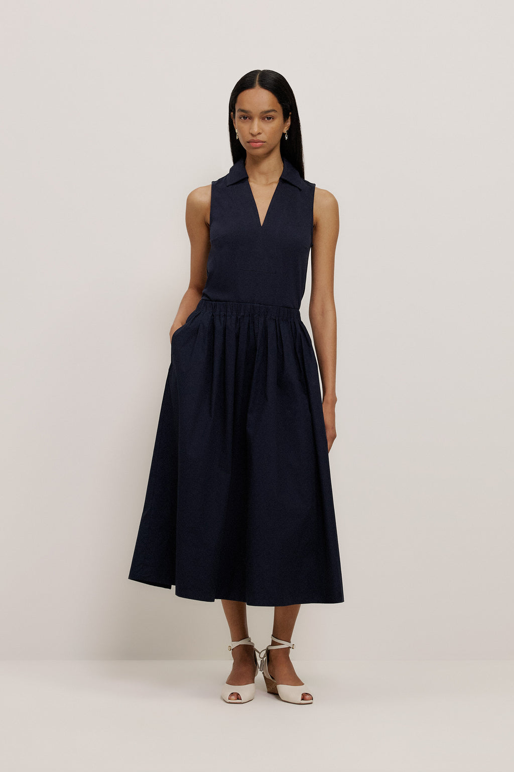 Sleeveless Collared Tank