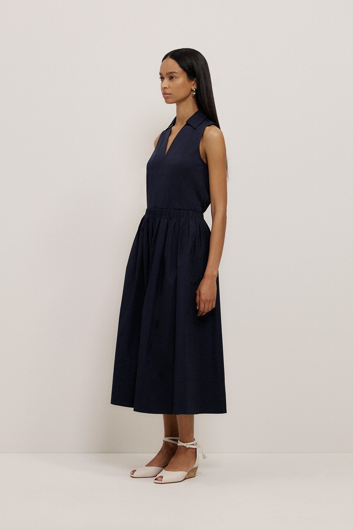 Sleeveless Collared Tank