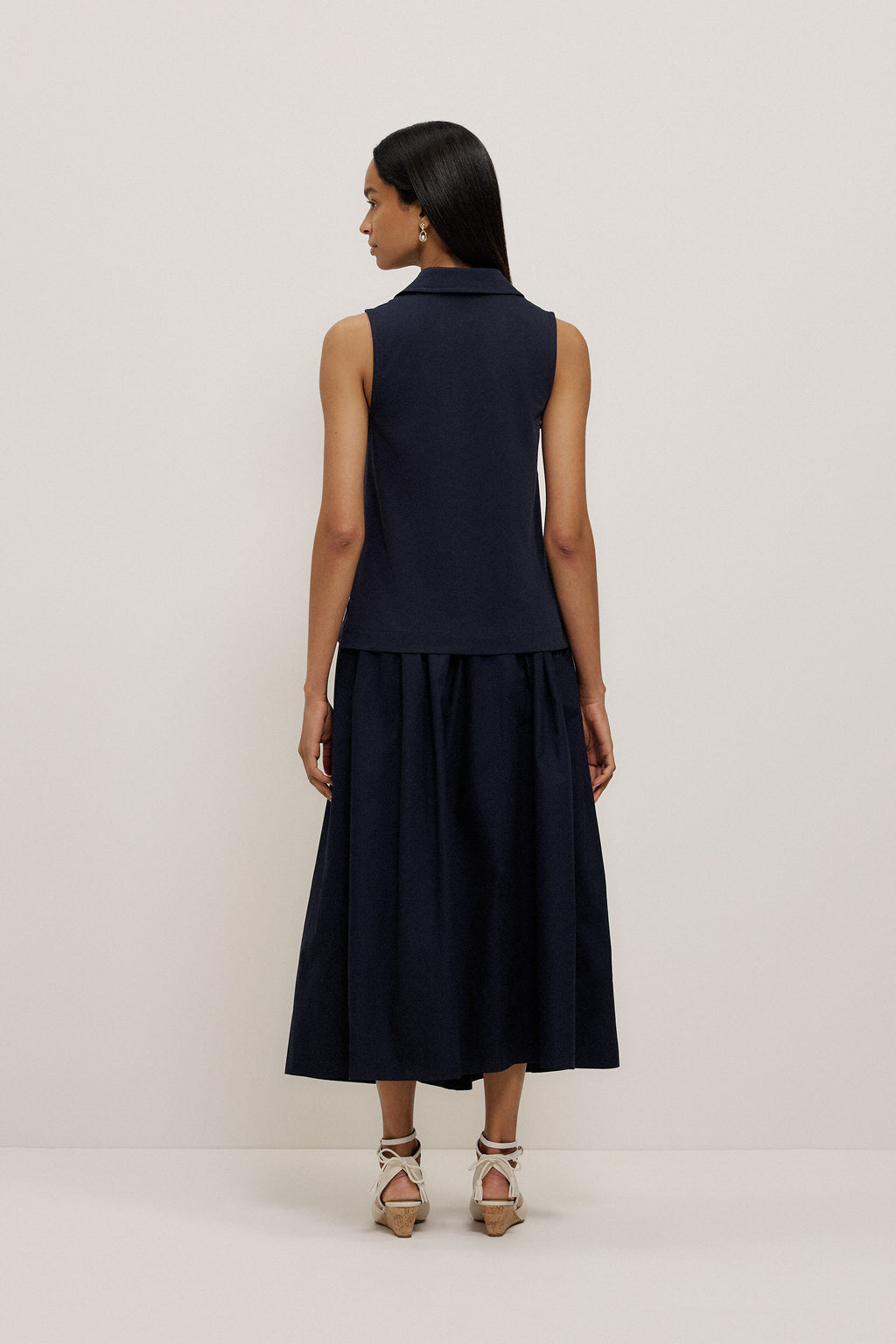 Sleeveless Collared Tank