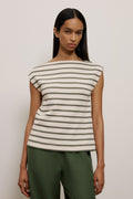 Jacquard Stripe Boatneck Top