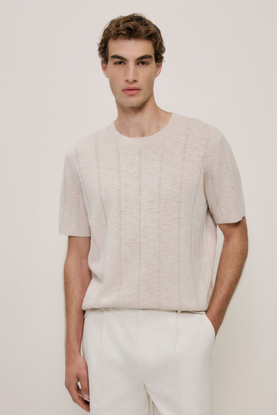 Linen Cotton Slub Knit T-shirt