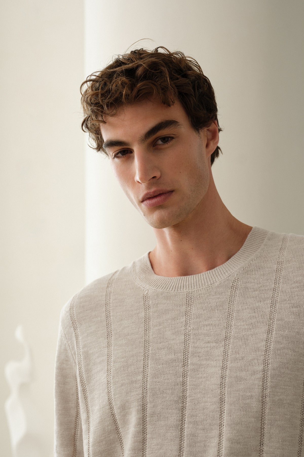 Linen Cotton Slub Knit T-shirt