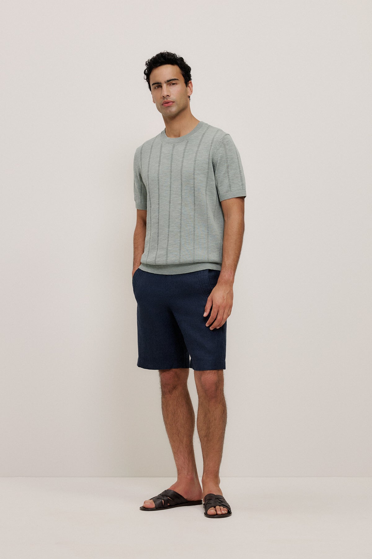 Linen Cotton Slub Knit T-shirt
