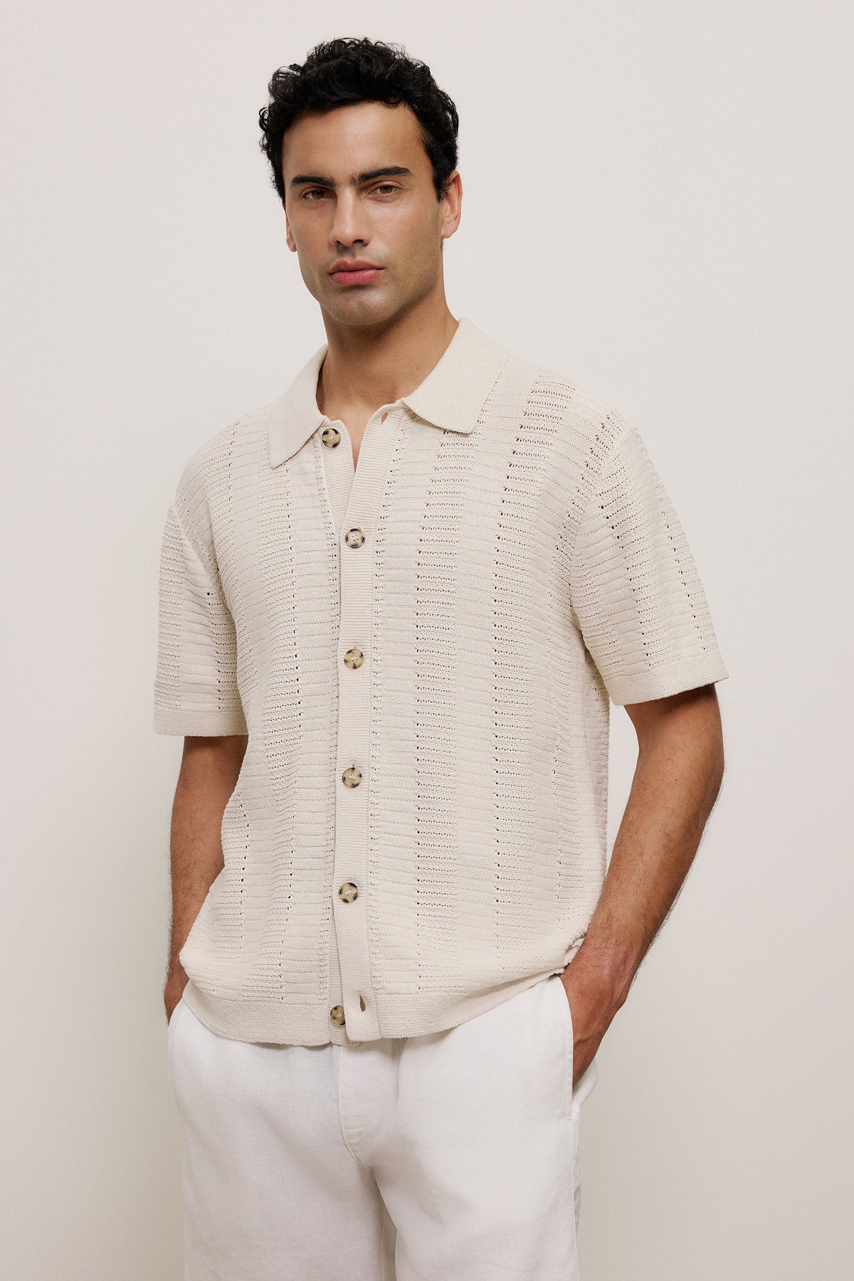 Crochet Cotton Knit Shirt
