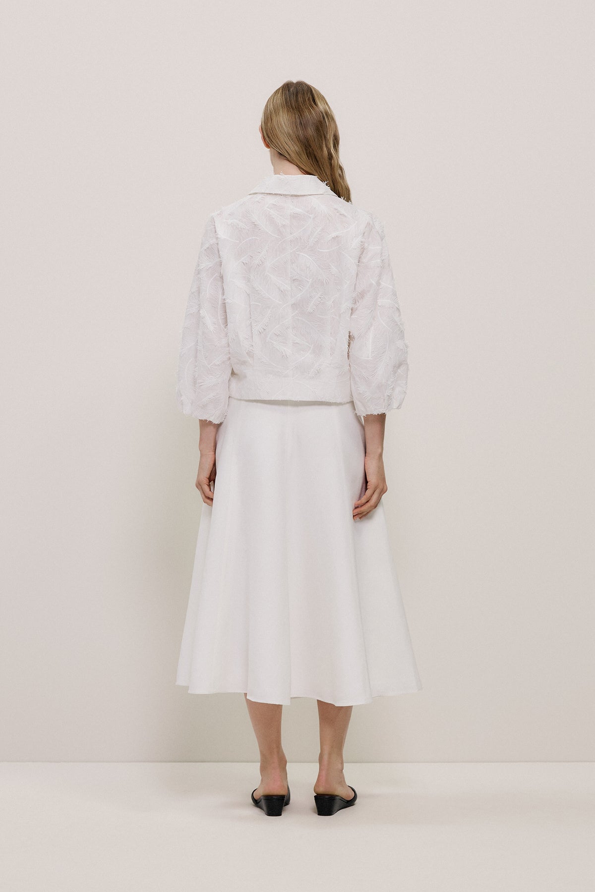 Embroidered Feather Detail Shirt