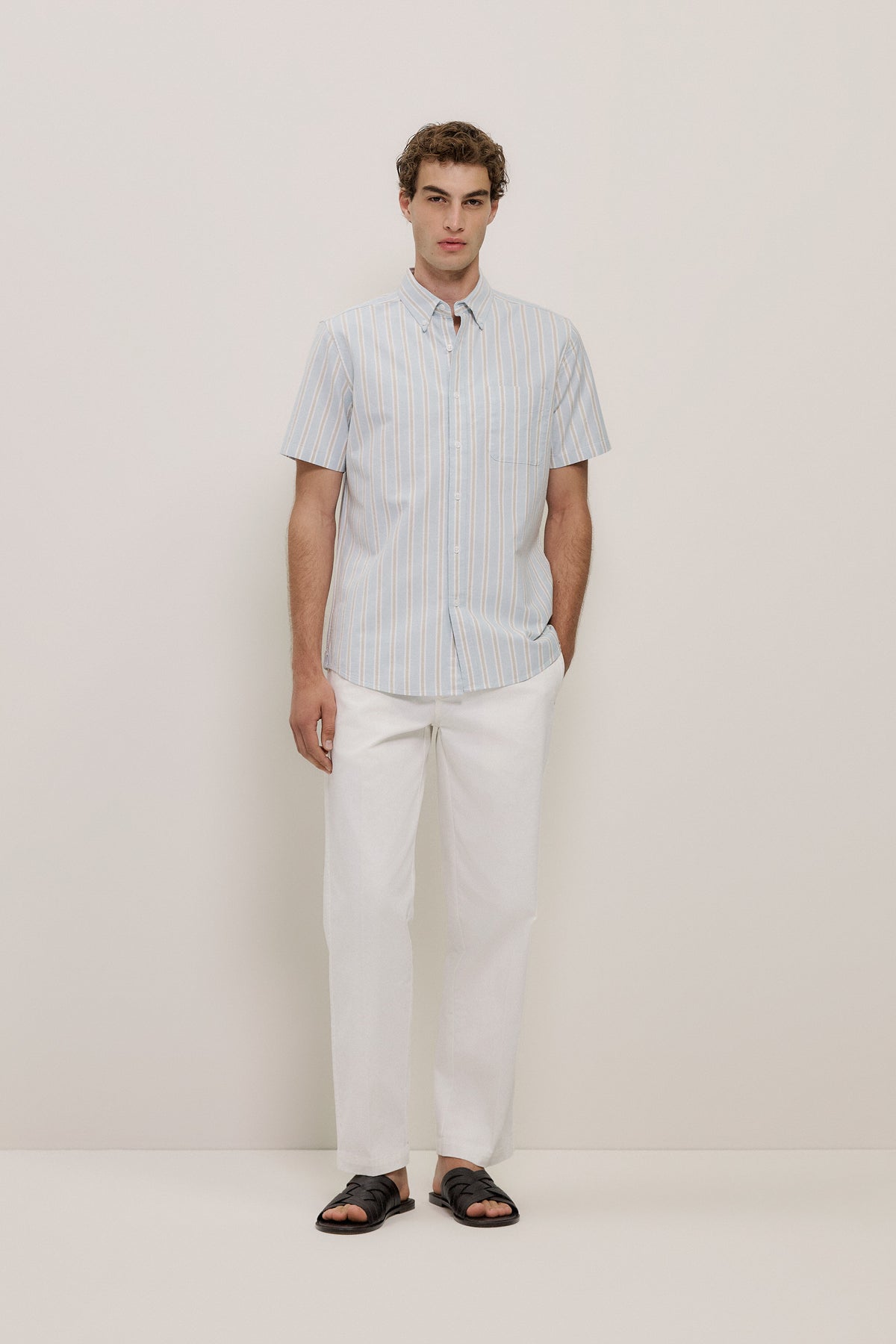 Oxford Stripe Short Sleeve Shirt