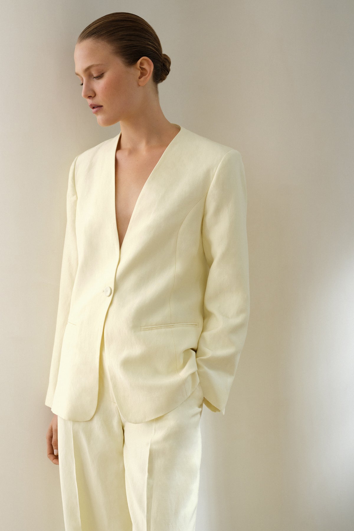 Collarless Longline Blazer