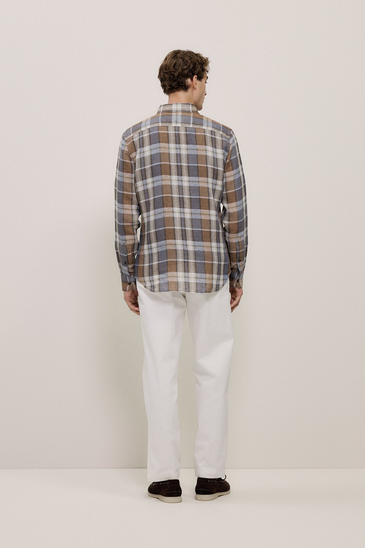 Tailored Fit Delave Linen Check Shirt