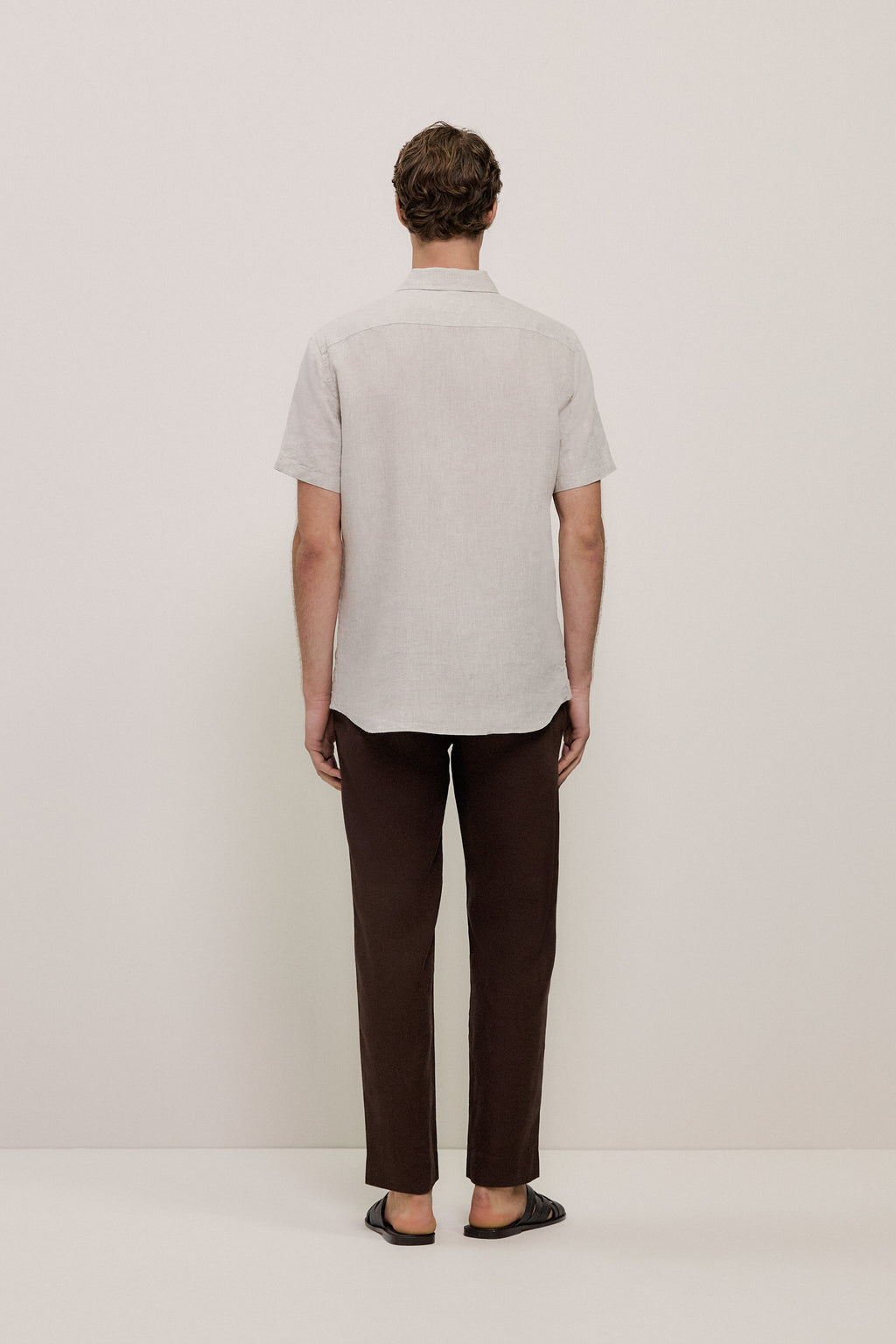 Yarn Dyed Linen Short Sleeve Shirt
