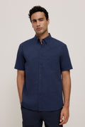 Cotton Seersucker Short Sleeve Shirt