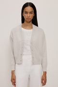Metallic Knit Relaxed Cardigan
