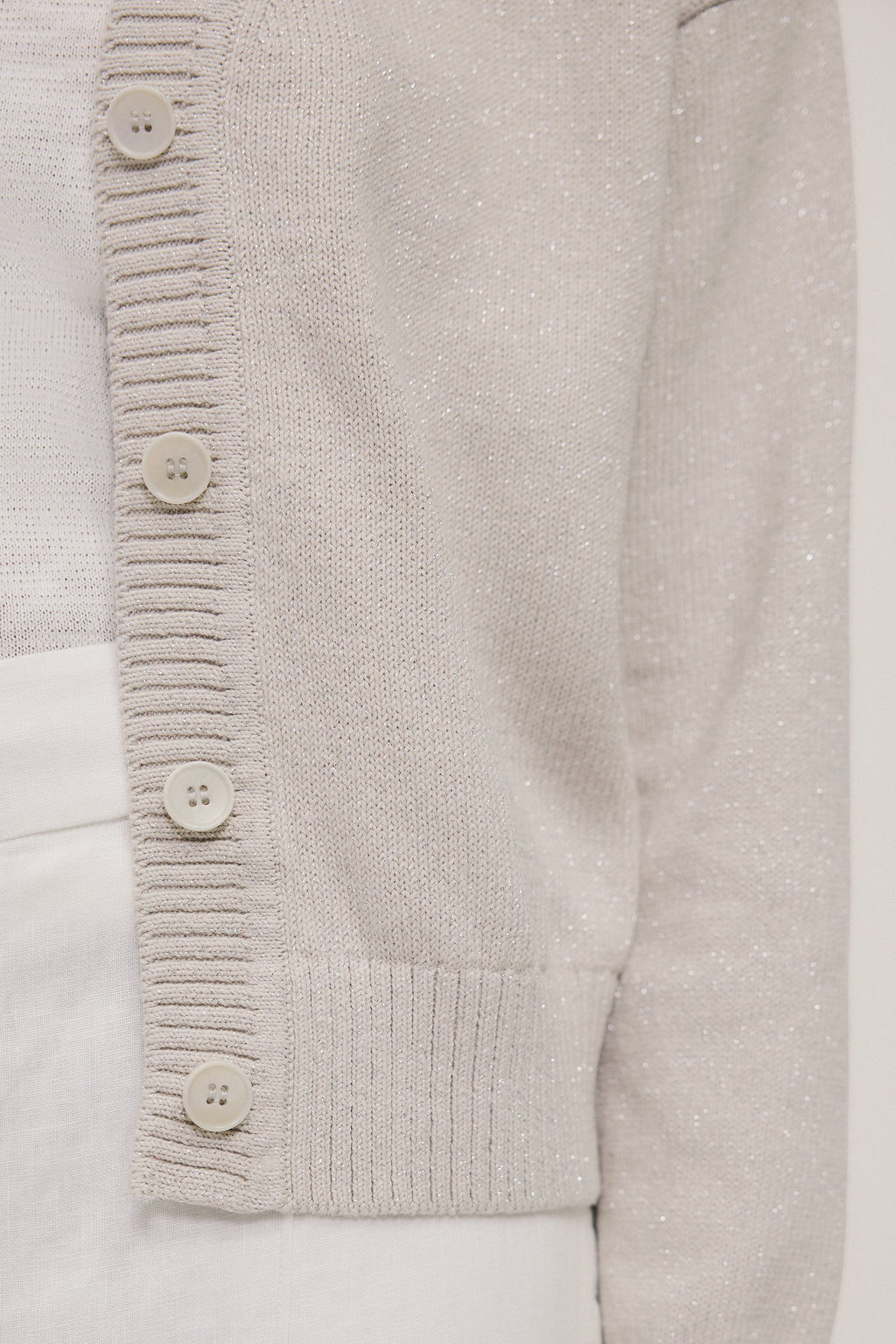 Metallic Knit Relaxed Cardigan
