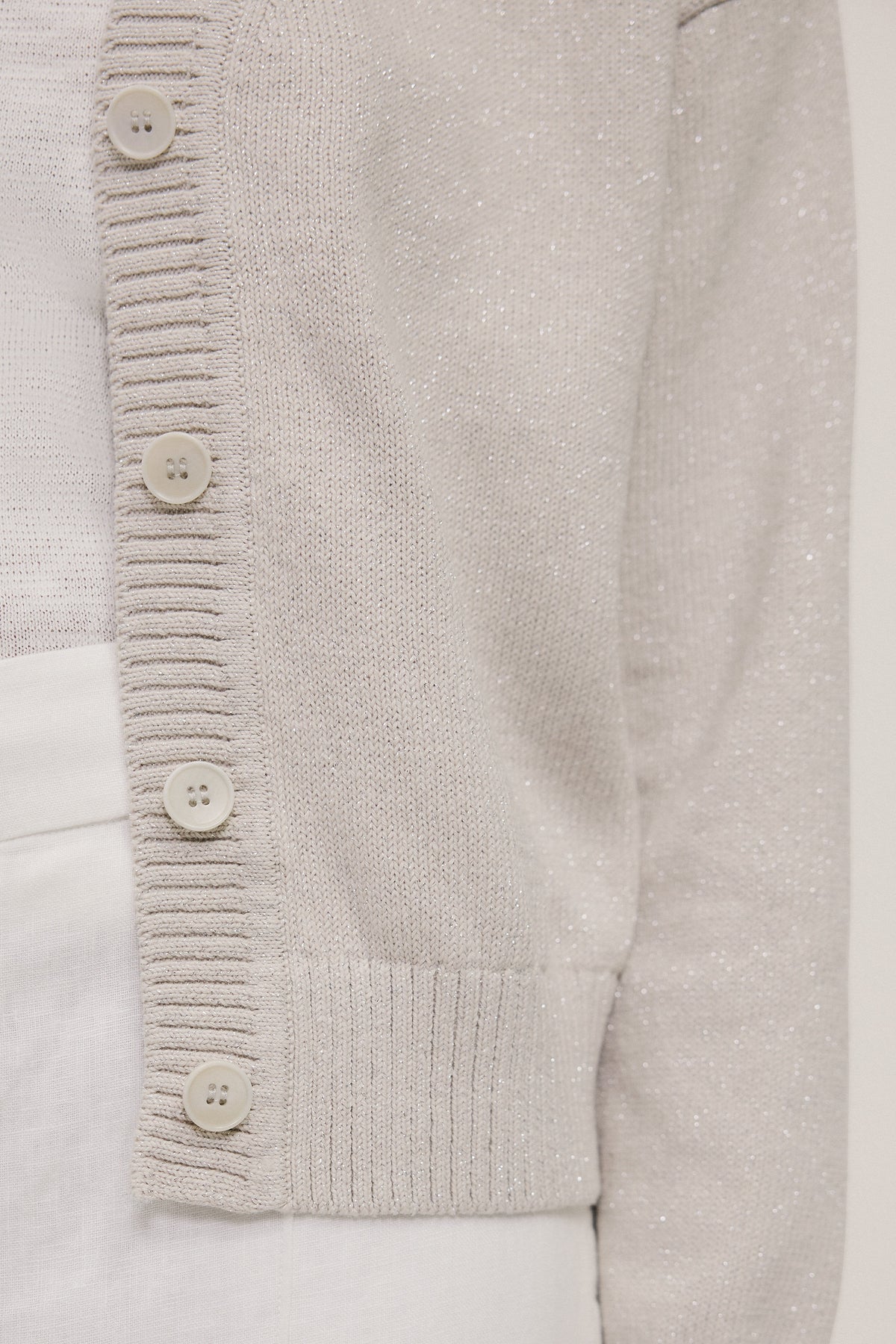 Metallic Knit Relaxed Cardigan