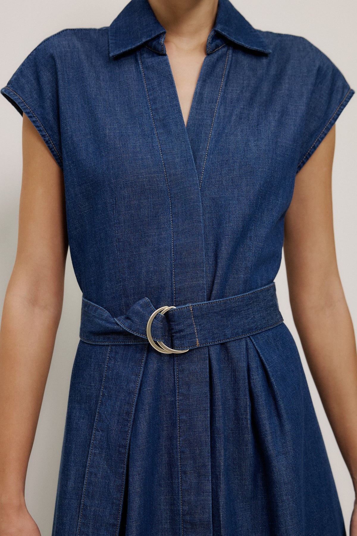 Soft Denim Belted Shirt Dress