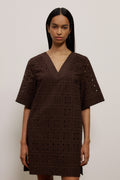 Cotton Geo Cutwork Dress