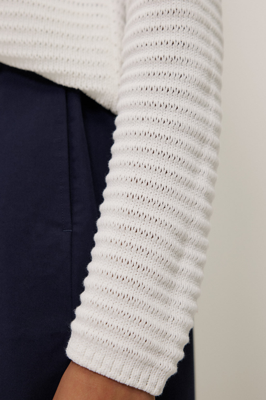 Corded Cotton Boatneck Pullover