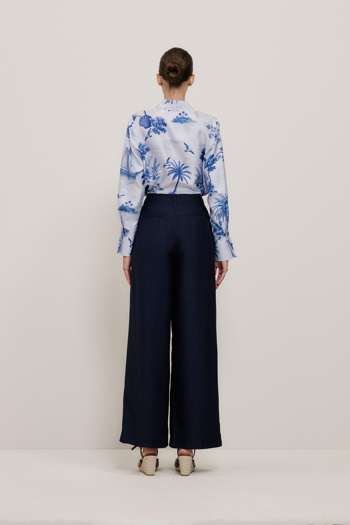 High Rise Tailored Wide Leg Pant